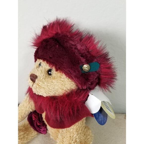 Ruby Brass Button Bears Teddy Bear 2004 Handcrafted 13" The Bear of Happiness - Picture 5 of 13